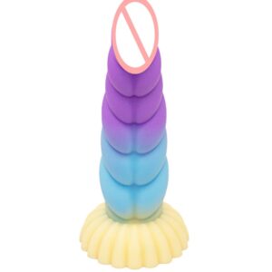 9.05‘’ Colorful Braid Dildo Vibrator Liquid Silicone Anal Plug