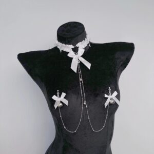 Bow Choker Nipple Clamps Body Chain Set